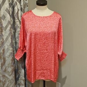 Elegant Coral Leopard Print Blouse